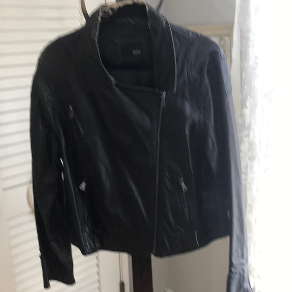 Distressed leather jacket.  By a.n.a.  Fully lined